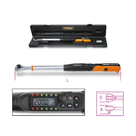 Beta Electronic Torque Wrench, 68-340 Nm, right-hand accuracy: +/-2%, left-hand accuracy: +/-3% 005990030